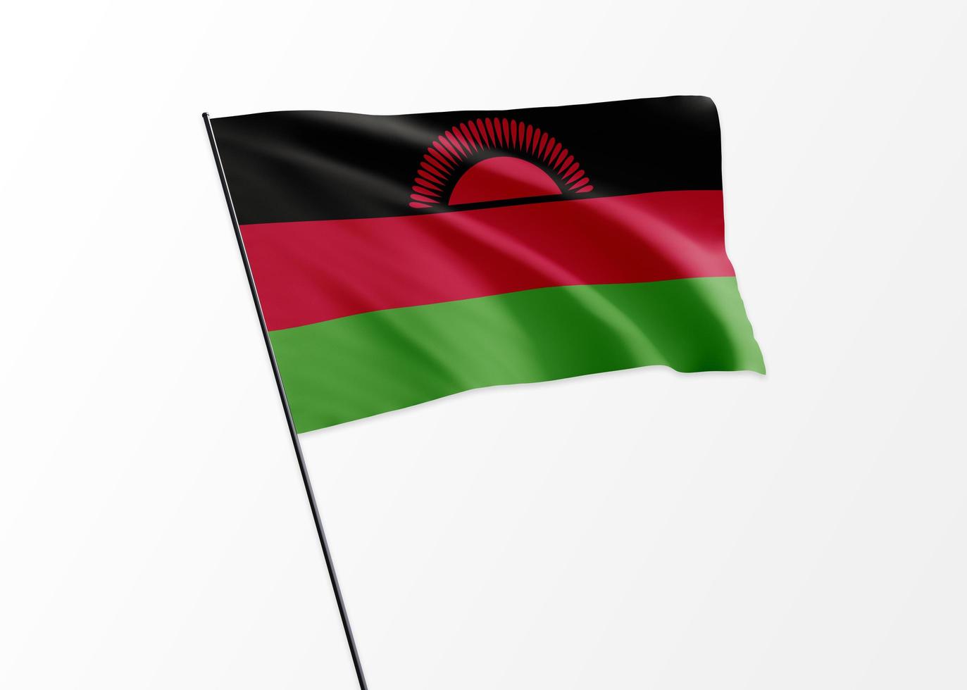 Malawi flag flying high in the isolated background Malawi independence day photo