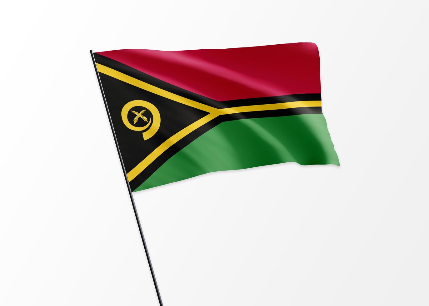 Vanuatu flag flying high in the isolated background Vanuatu independence day photo