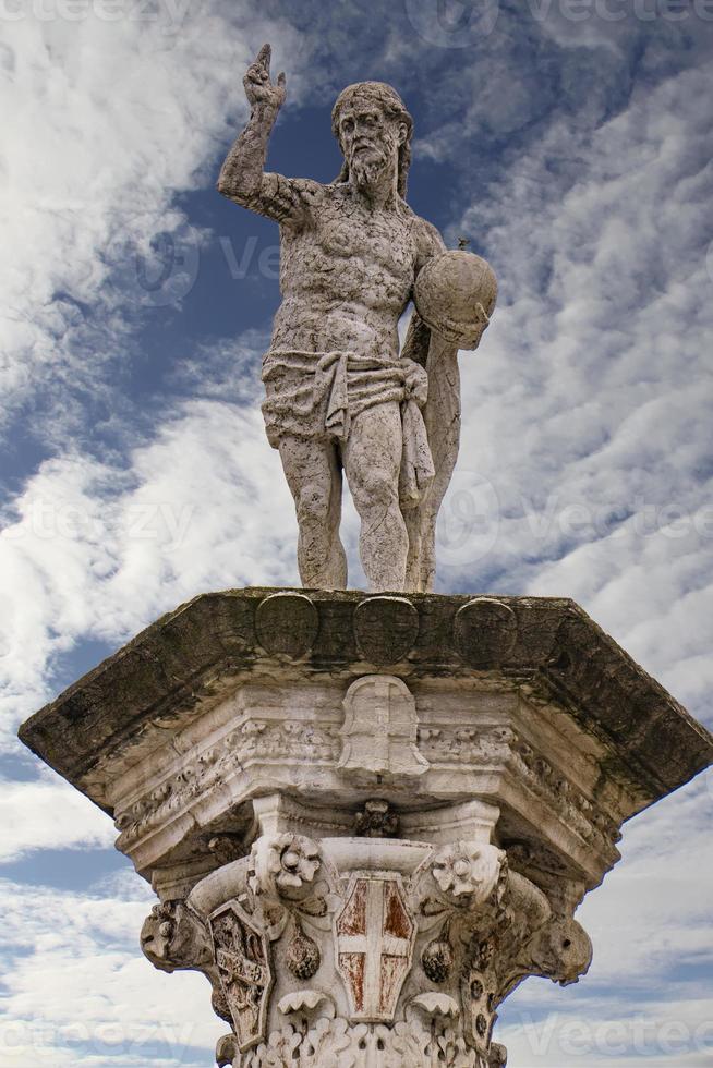 Statue of the Redeemer at Piazza dei Signori in Vicenza Italy, made by Antonio Pizzocaro in 1640 photo