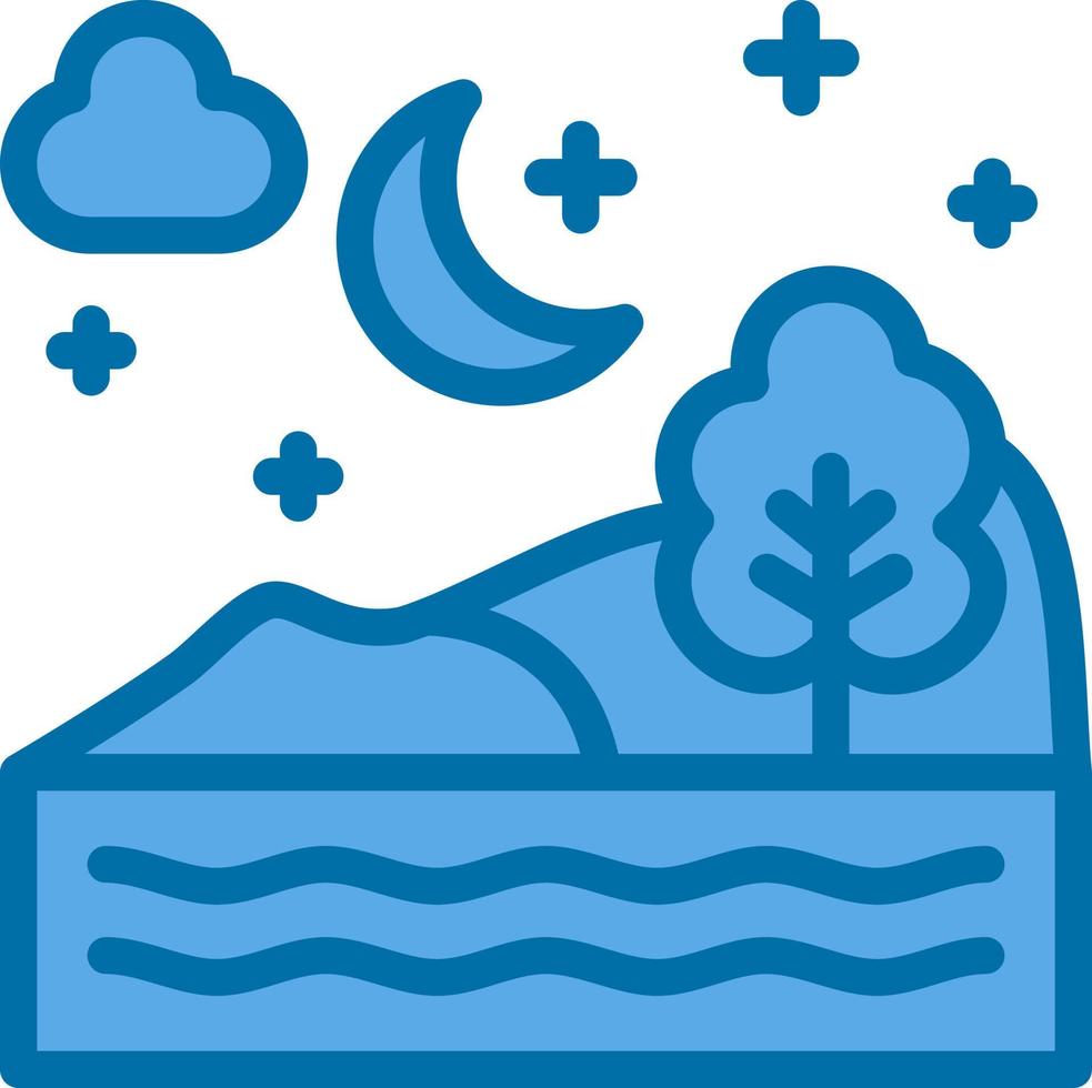 Night Landscape Vector Icon Design