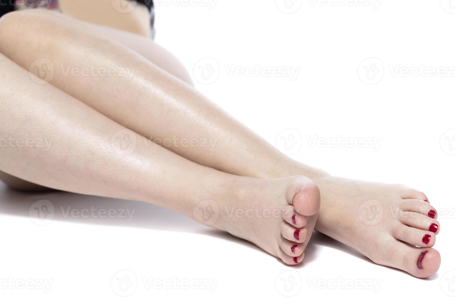 Woman Body Care. Girl With Soft Body Skin And Long Legs Stock