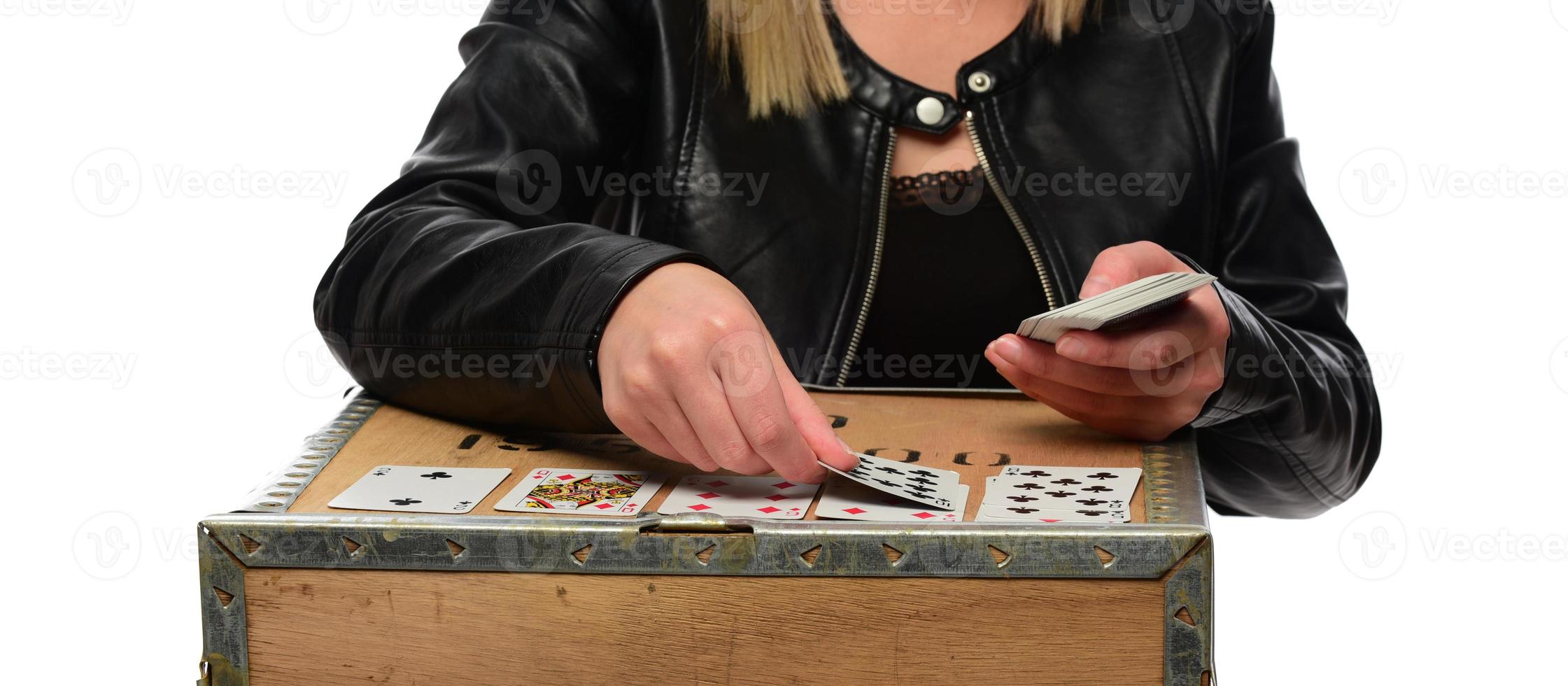 pretty young woman gambling photo