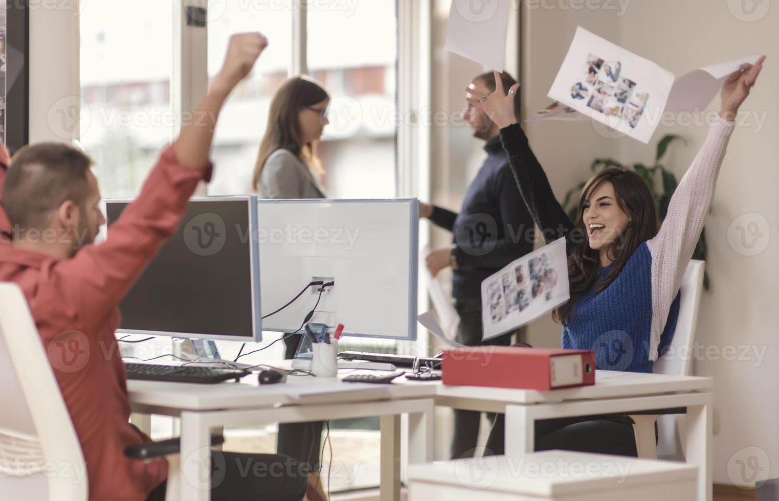 Freelance work. Two partnerships developing programming and coding technologies working on laptop and analyzing together. photo