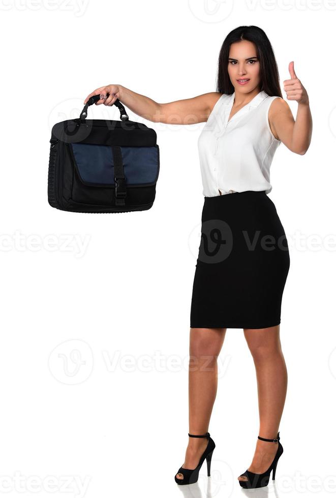Businesswoman holding a briefcase photo
