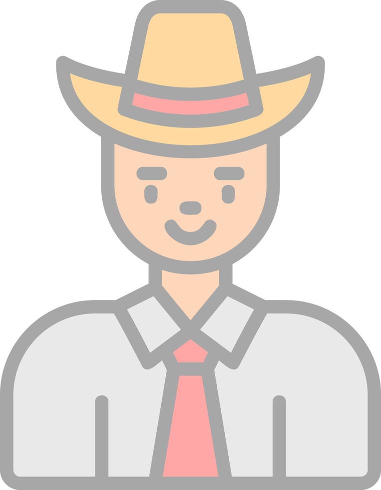 Cow Boy Vector Icon Design