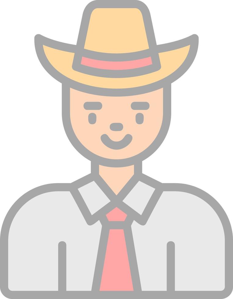 Cow Boy Vector Icon Design