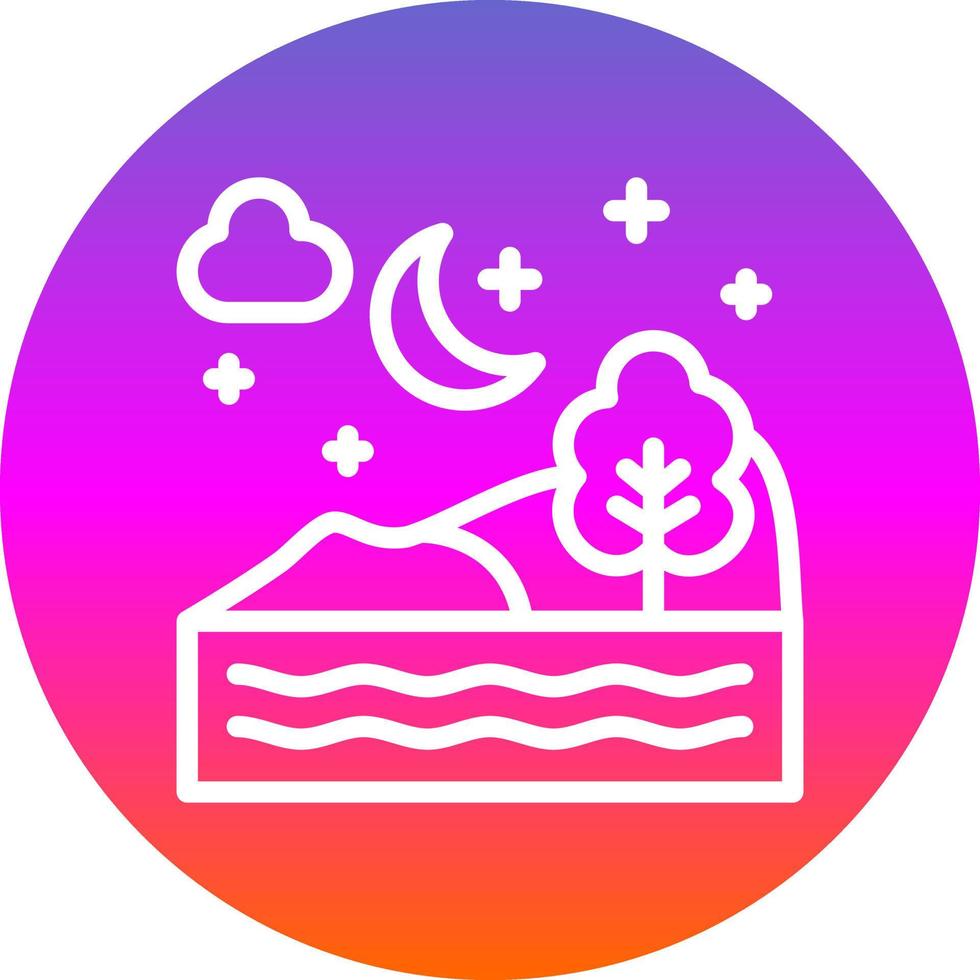 Night Landscape Vector Icon Design