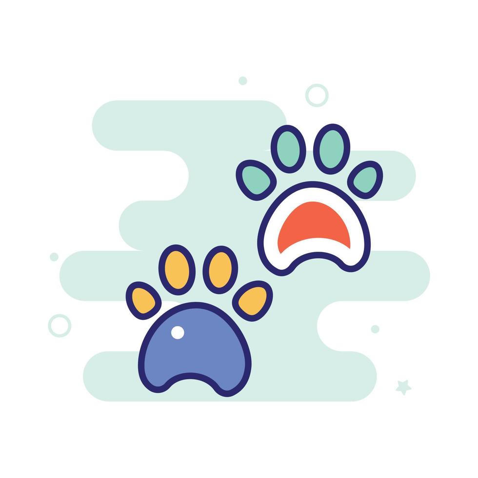 Foot Steps vector filled outline icon with background style illustraion. Camping and Outdoor symbol EPS 10 file