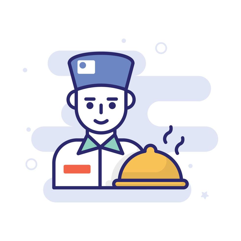 Hotel Service vector filled outline icon with background style illustraion. Camping and Outdoor symbol EPS 10 file