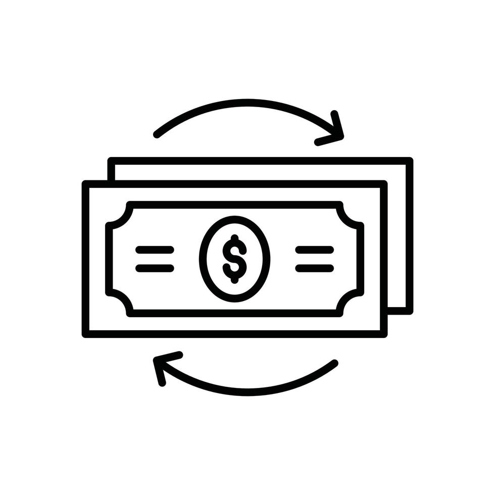 flujo de dinero .vector línea icono crecimiento empresarial y símbolo de inversión archivo eps 10 vector