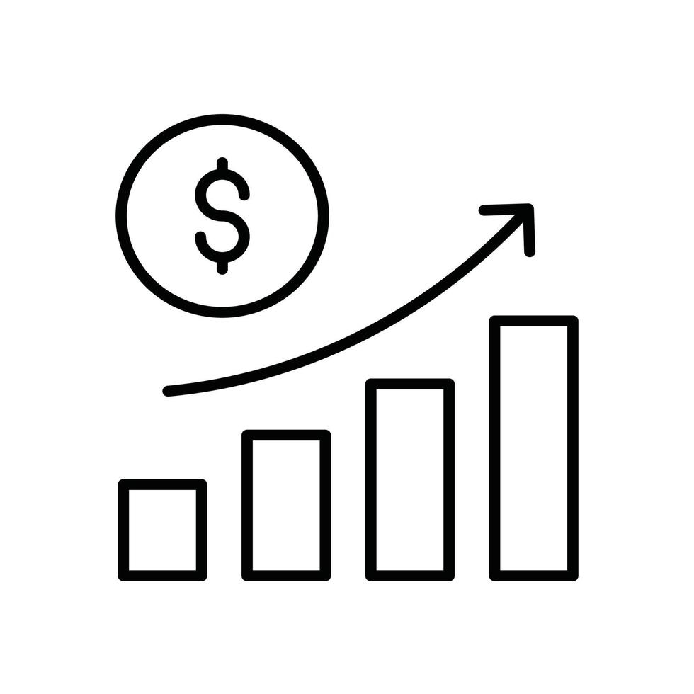Increase Investment Vector Line Icon Business Growth And Investment 