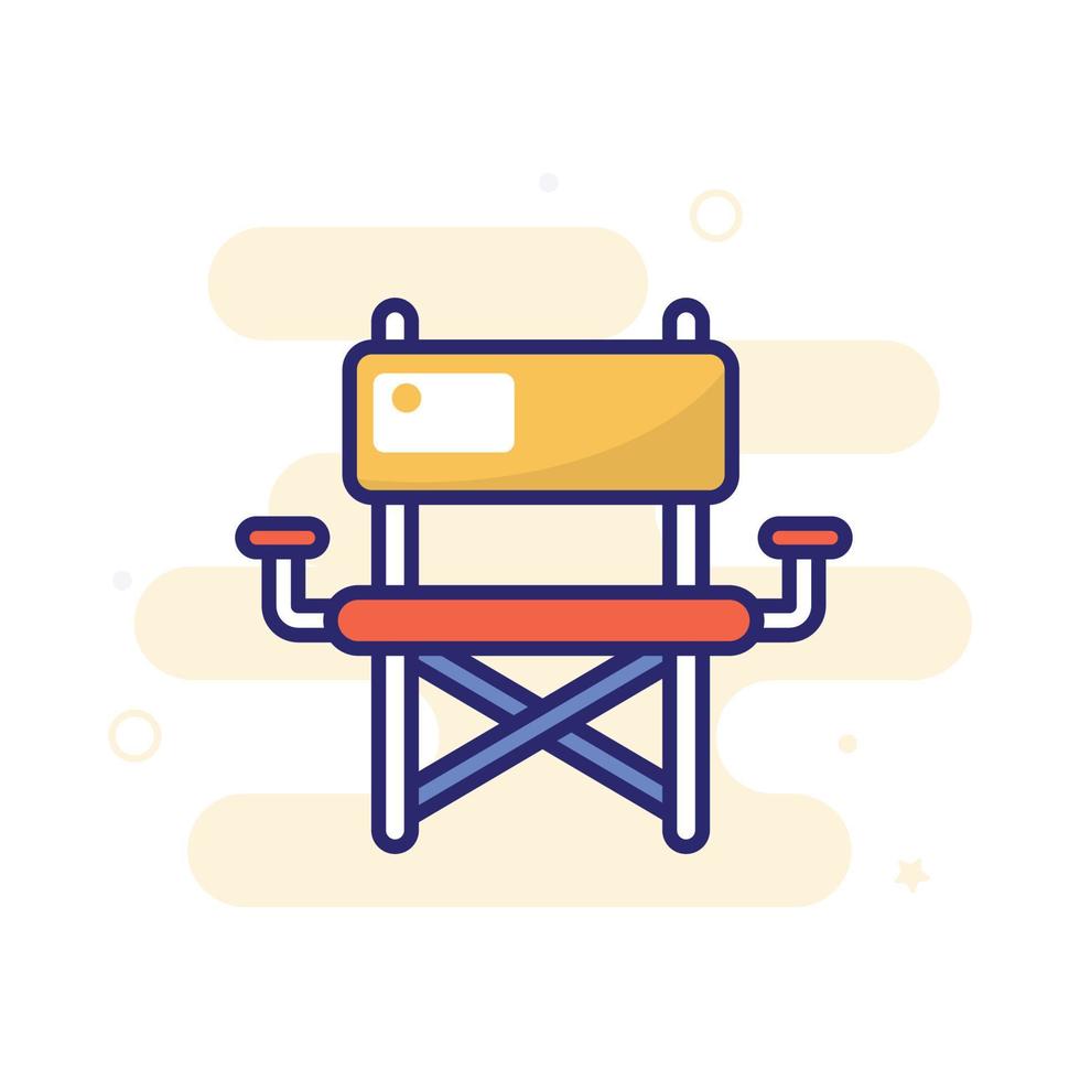 Chair vector filled outline icon with background style illustraion. Camping and Outdoor symbol EPS 10 file