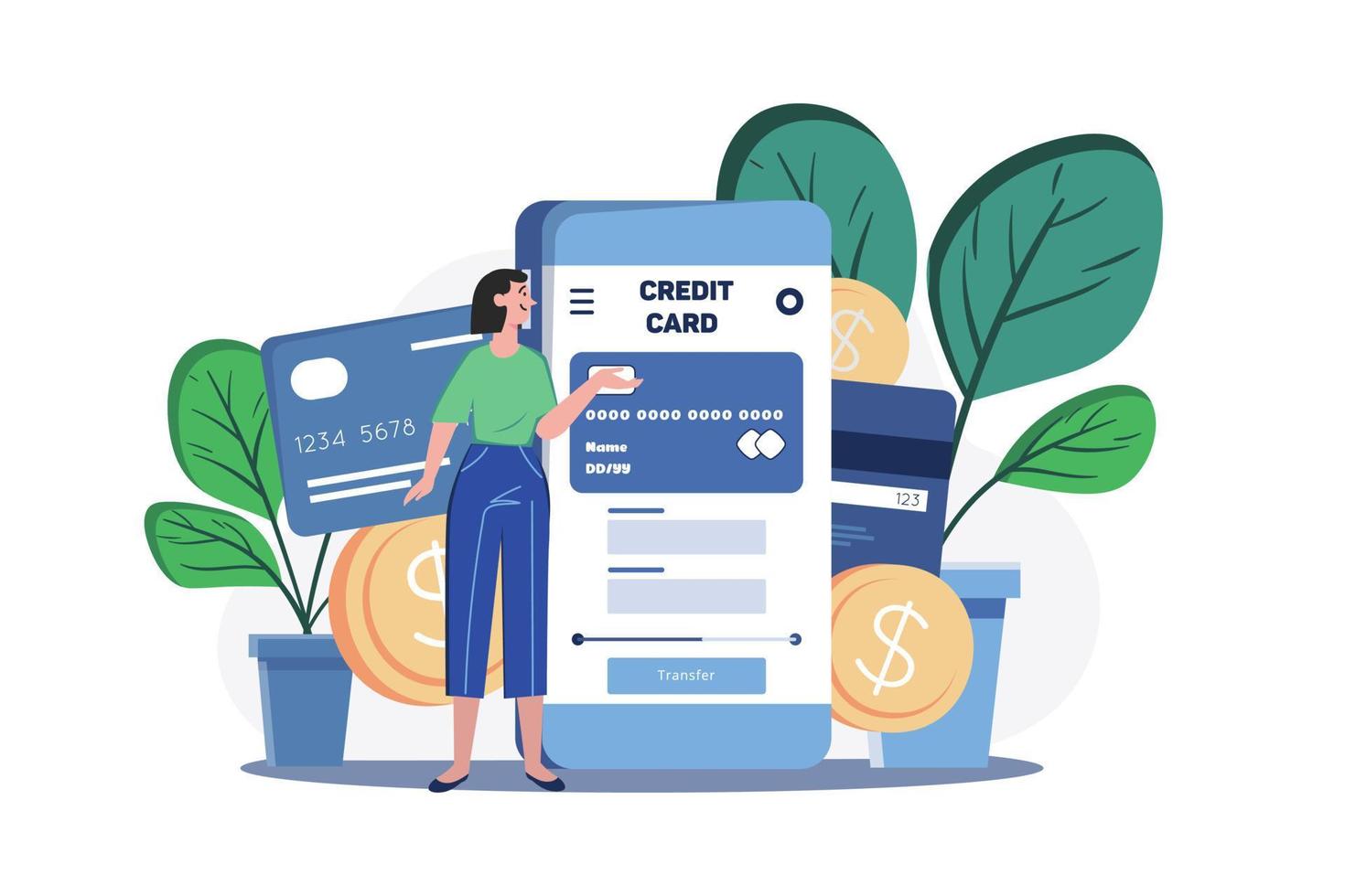 Credit Card Application Illustration concept on white background vector
