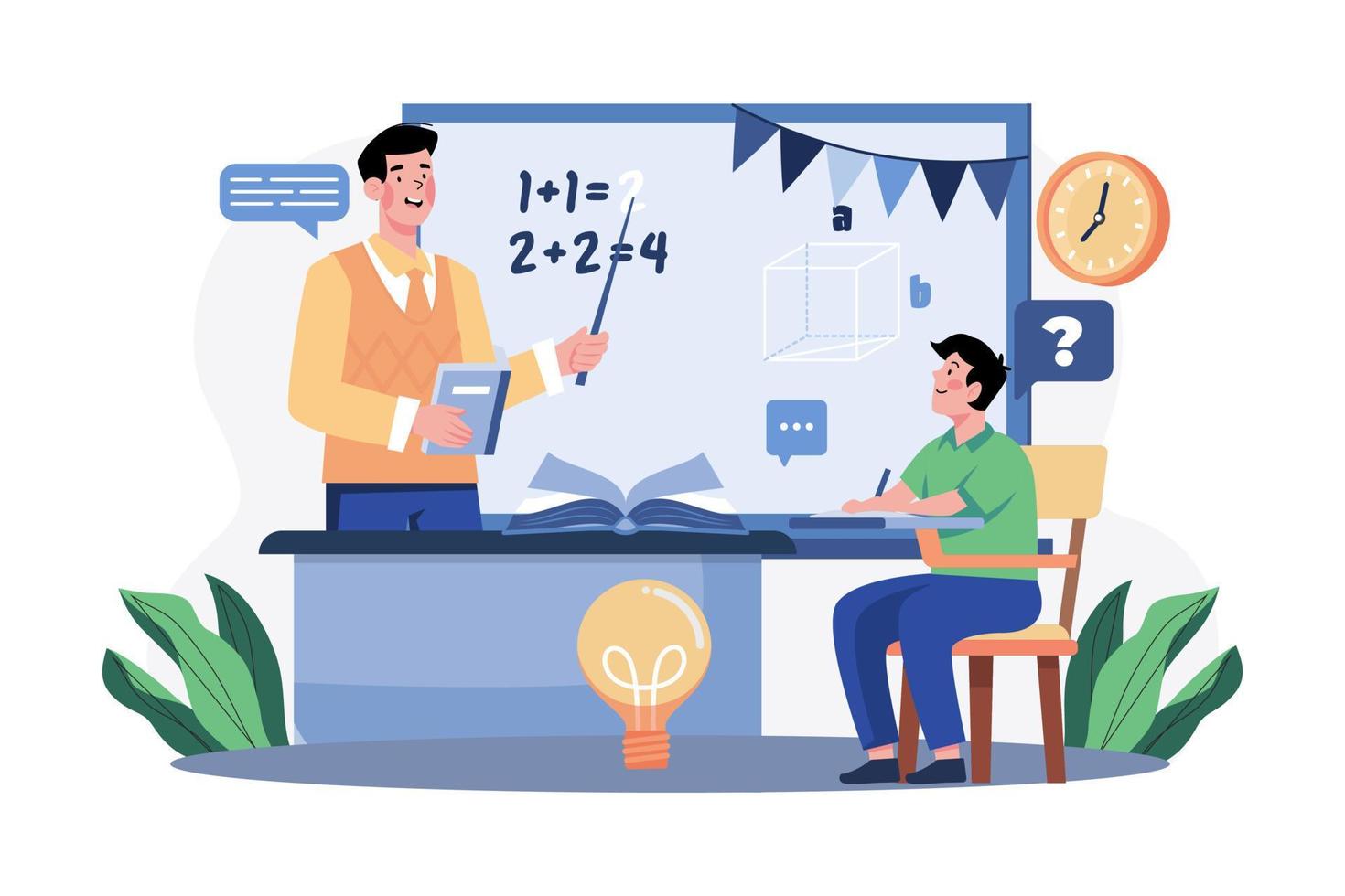 Teacher's Day Illustration concept. A flat illustration isolated on white background vector
