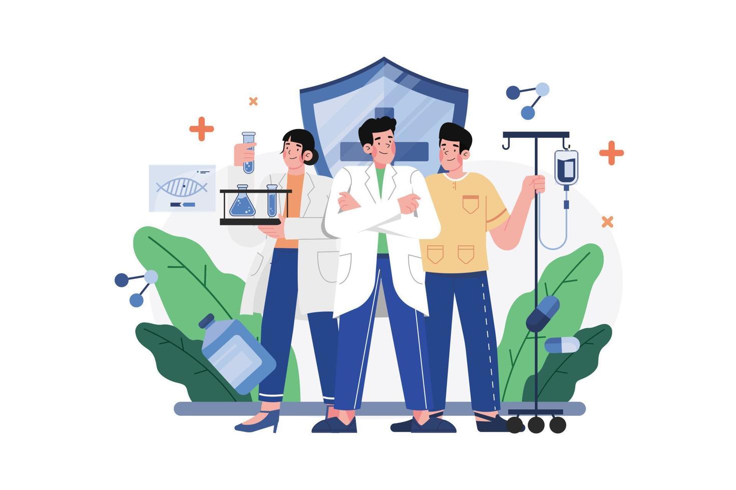 Medical Team Illustration concept on white background vector