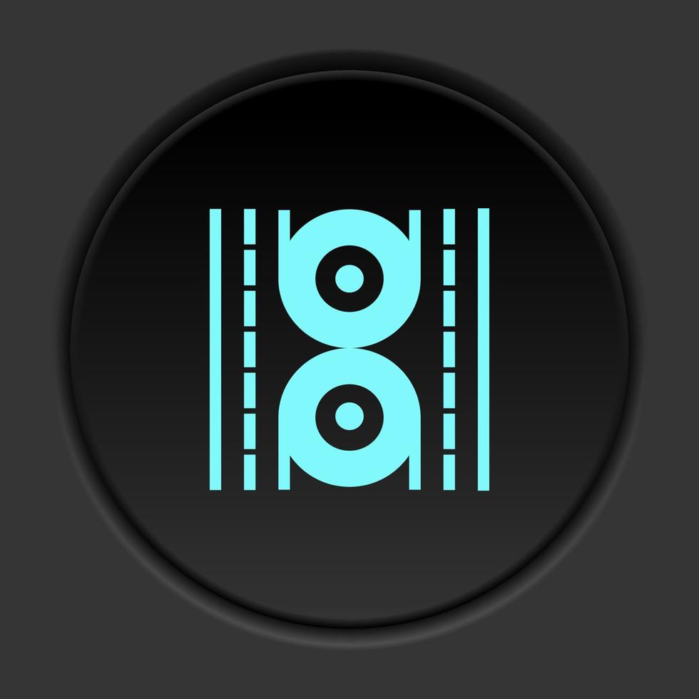 Round button icon, Database, server, data processing. Button banner round, badge interface for application illustration on dark background vector