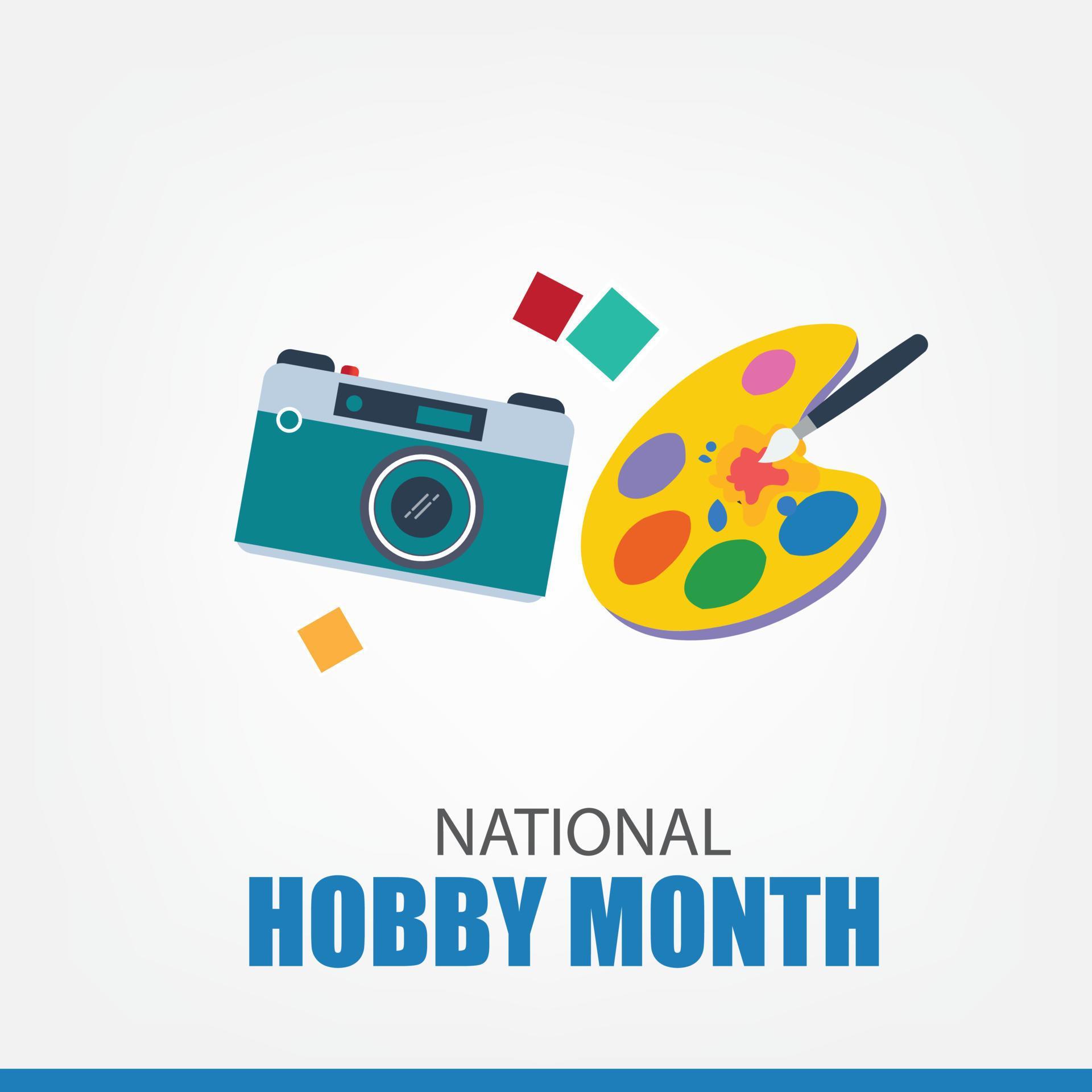 Vector Illustration Of National Hobby Month Simple And Elegant Design