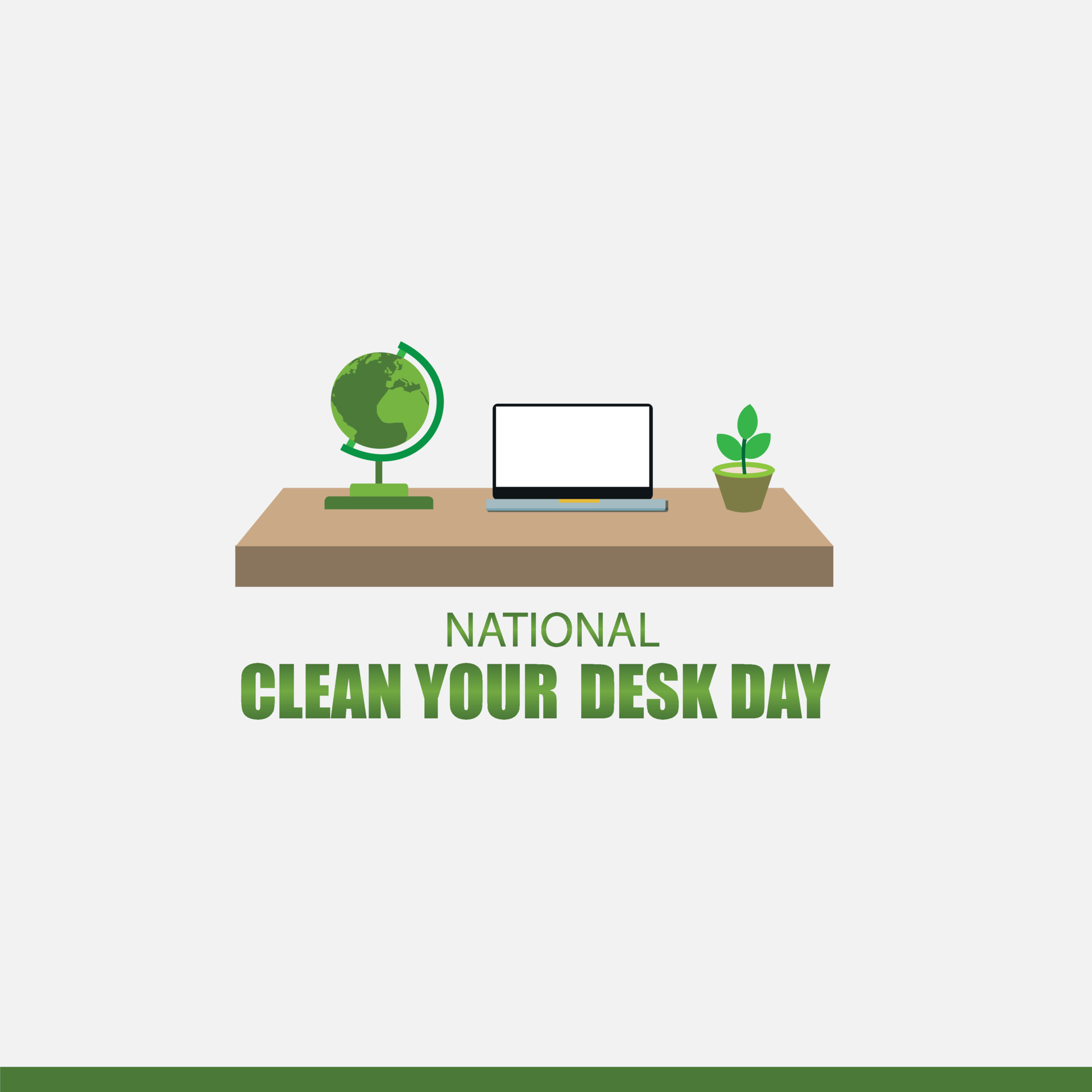 Vector graphic of National Clean Your Desk Day. Simple and Elegant