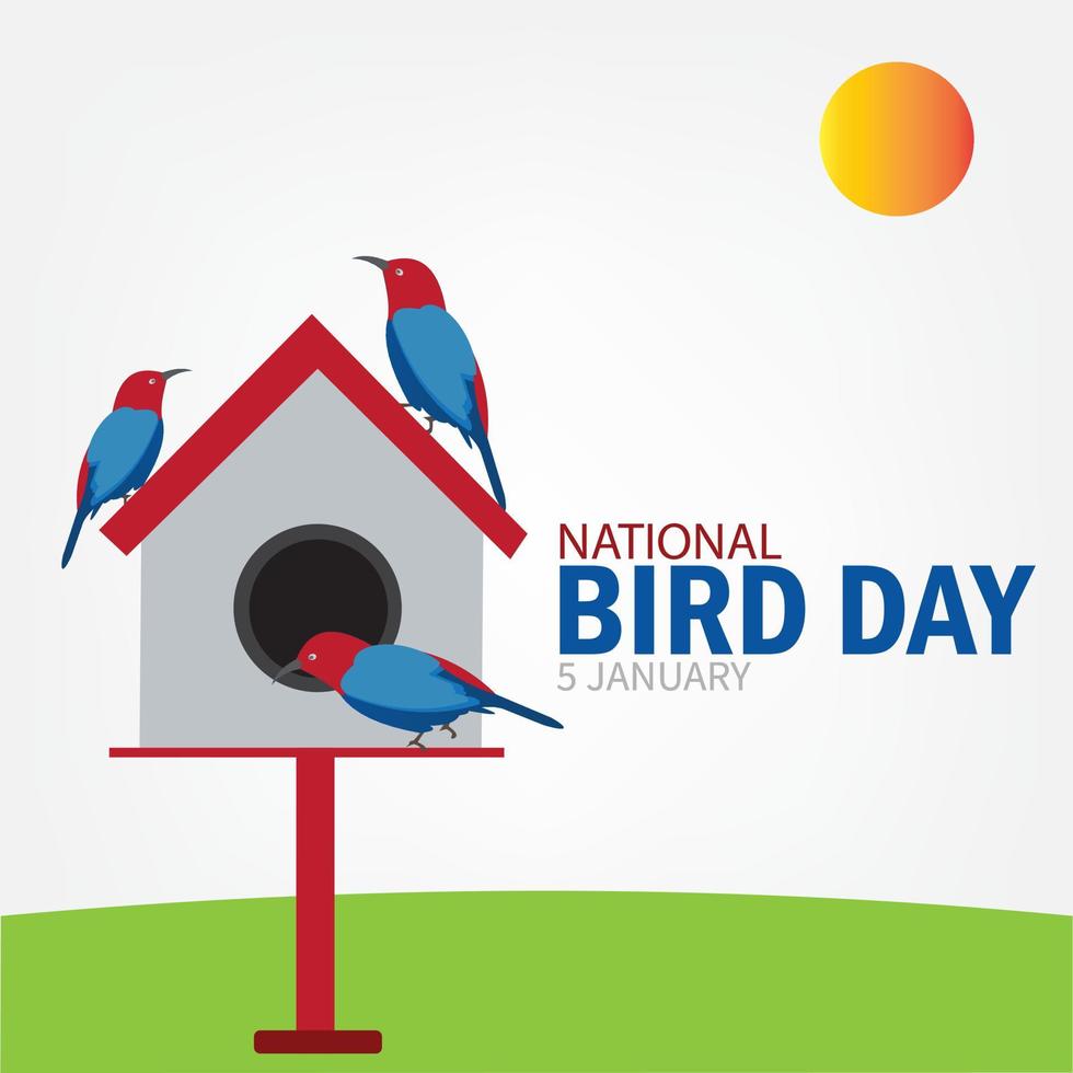 Vector illustration of National Bird Day. Simple and elegant design