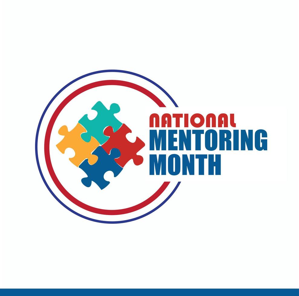 Vector Illustration of National Mentoring Month. Simple and Elegant Design