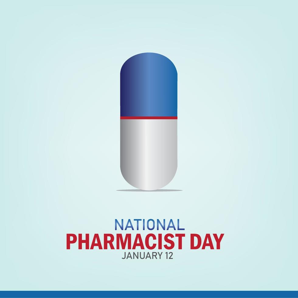 Vector illustration on the theme of National Pharmacist Day. month January. simple and elegant design