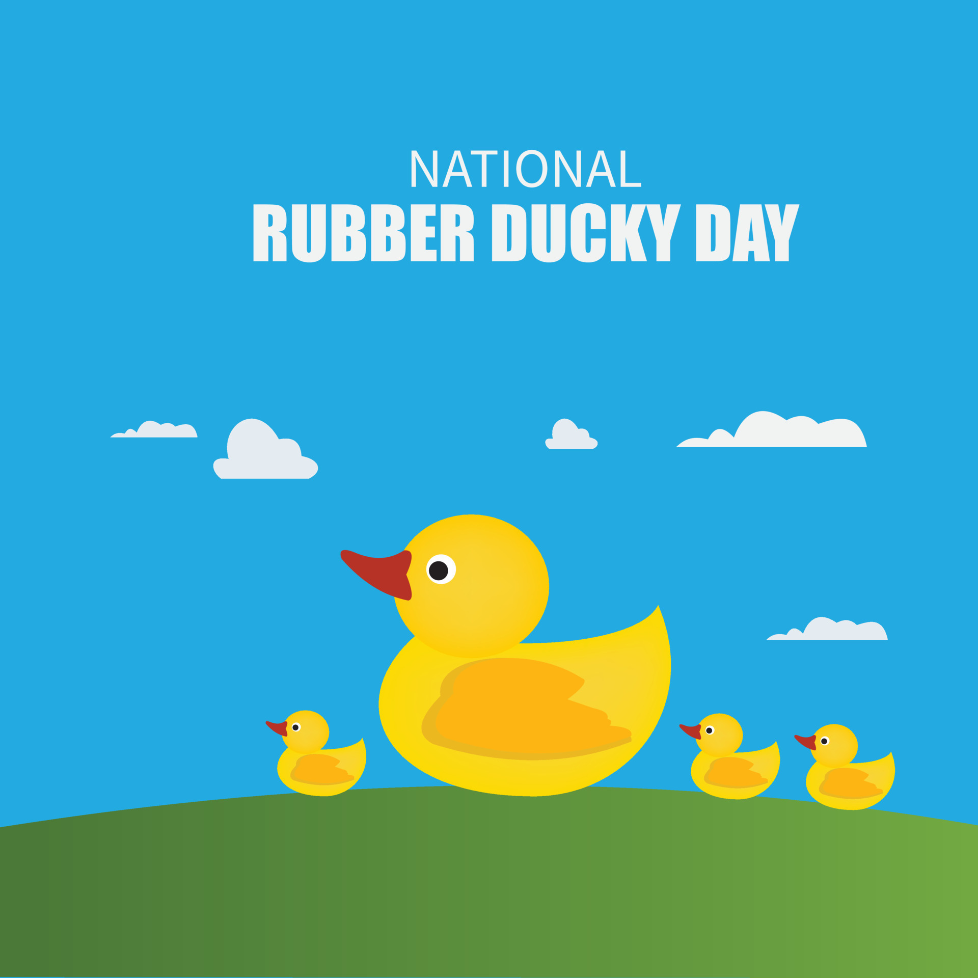 Vector Illustration of National Rubber Ducky Day. Simple and Elegant