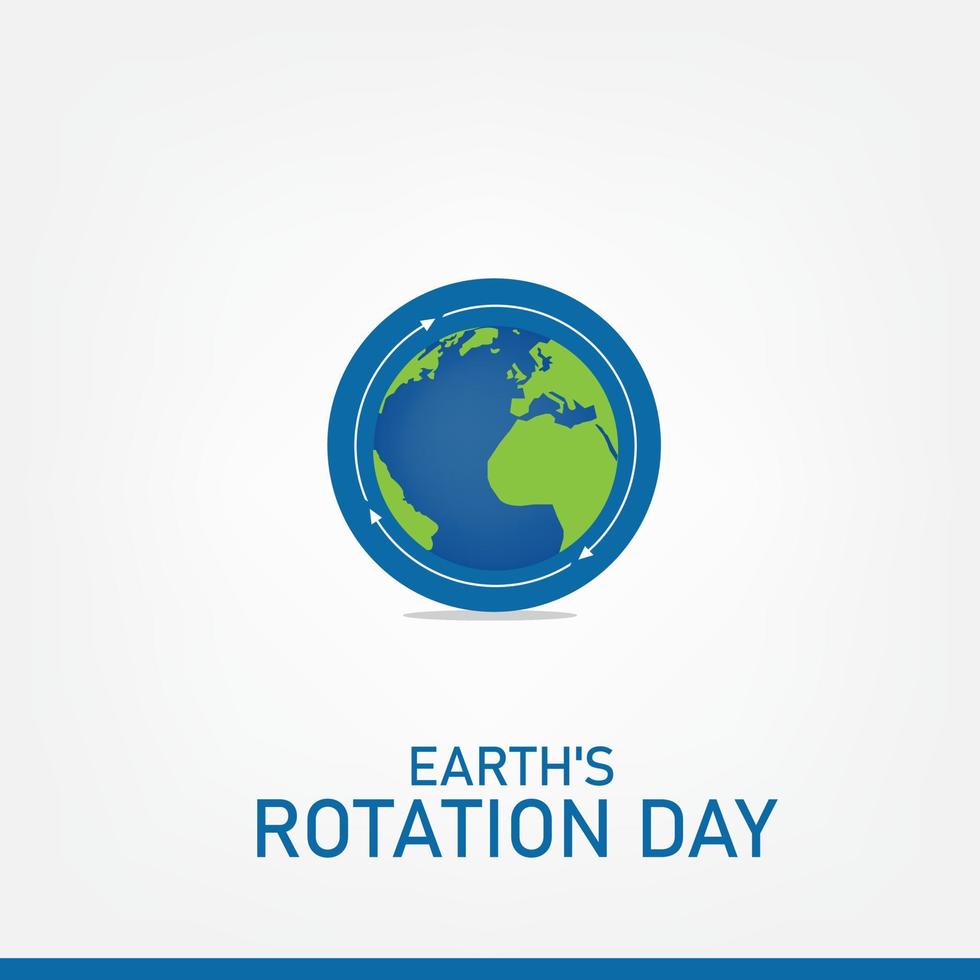 Vector Illustration of Earth's Rotation Day. Simple and Elegant Design