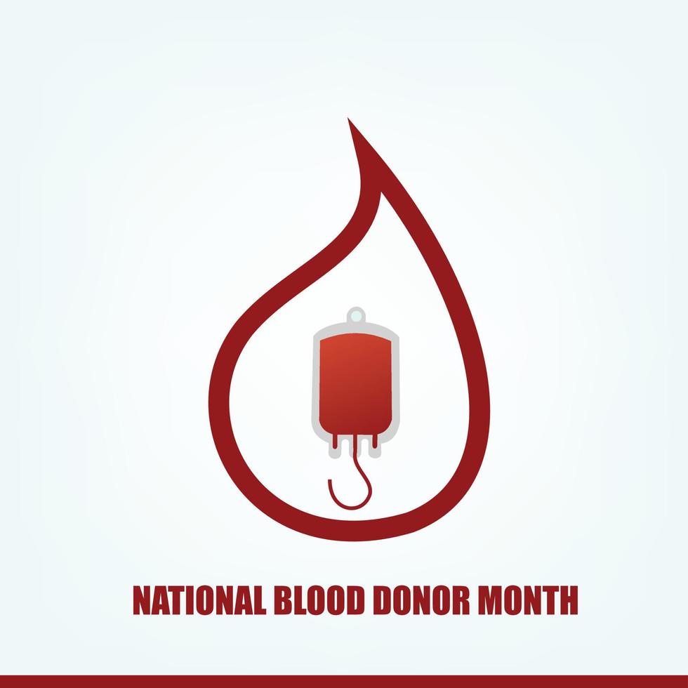 Vector Illustration of National Blood Donor Month. Simple and Elegant Design