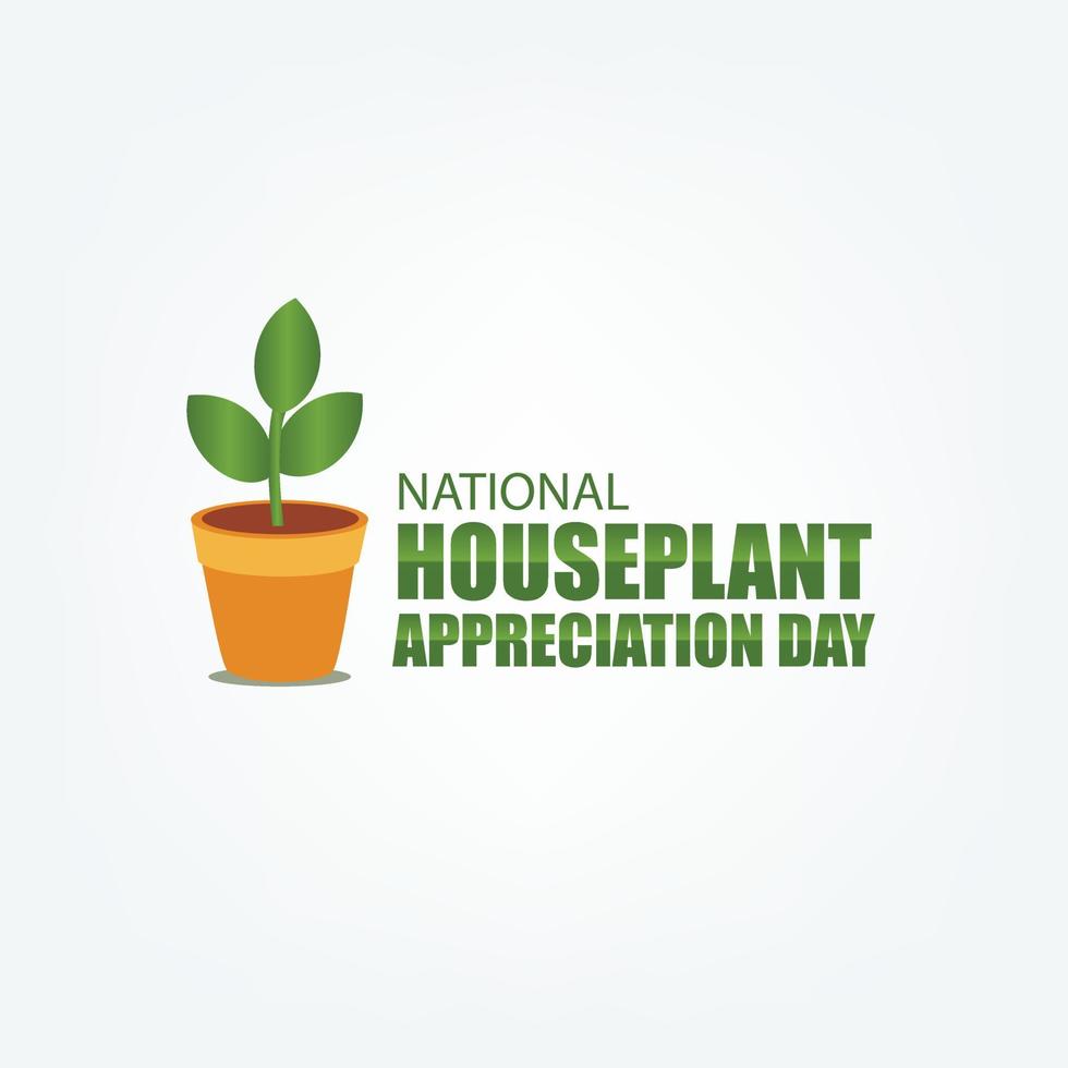 Vector graphic of National Houseplant Appreciation Day. Simple and