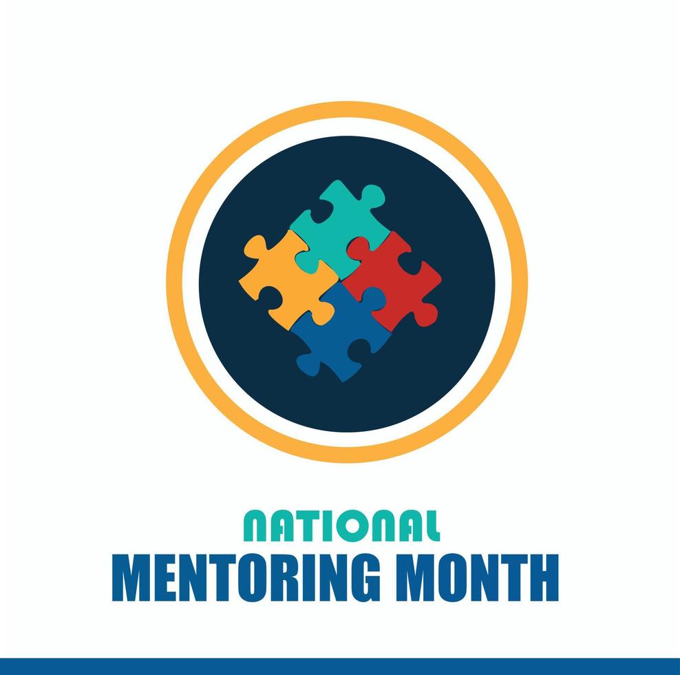 Vector Illustration of National Mentoring Month. Simple and Elegant Design