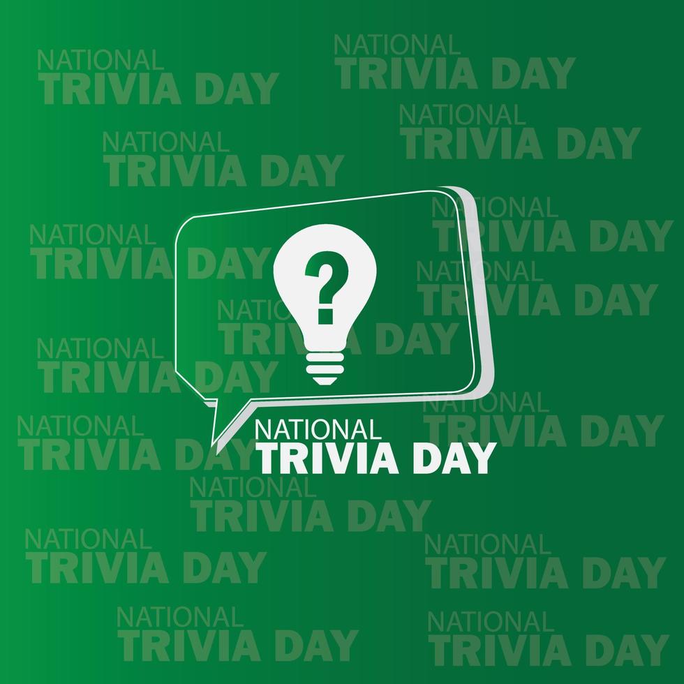 Vector illustration of National Trivia Day. Simple and elegant design