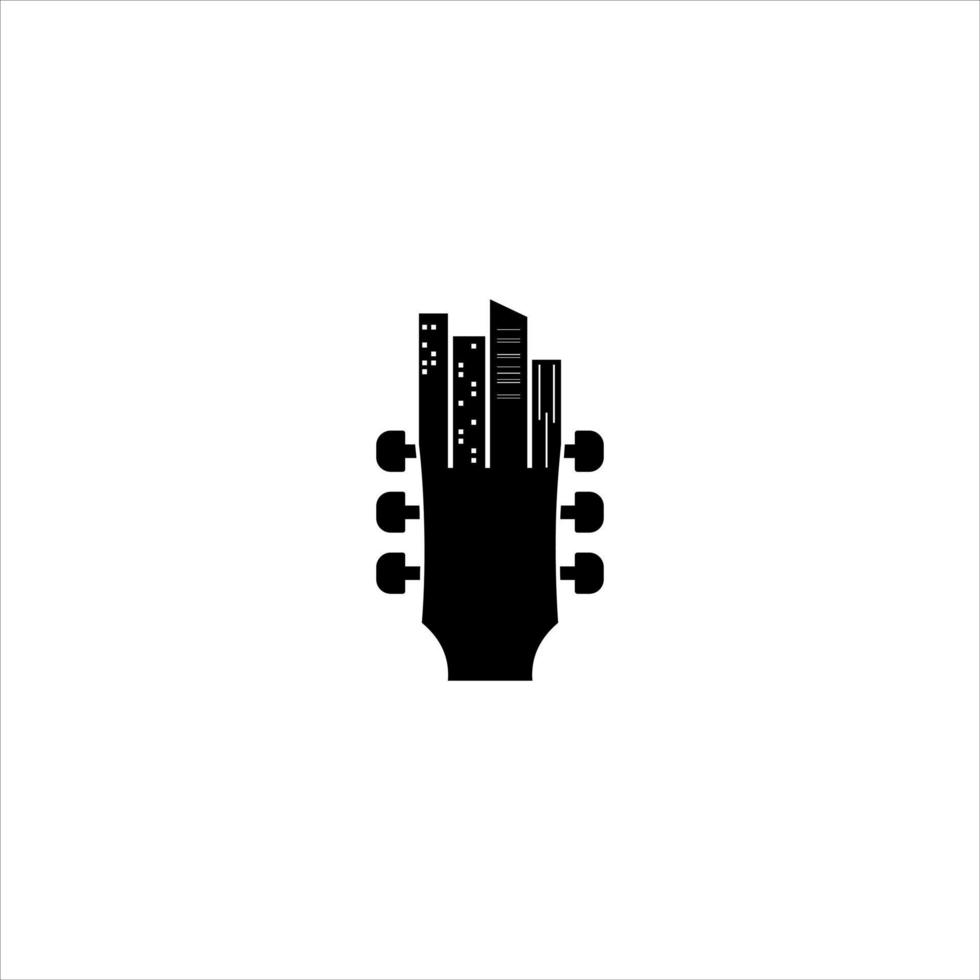 ilustración de guitarra de música de ciudad vector