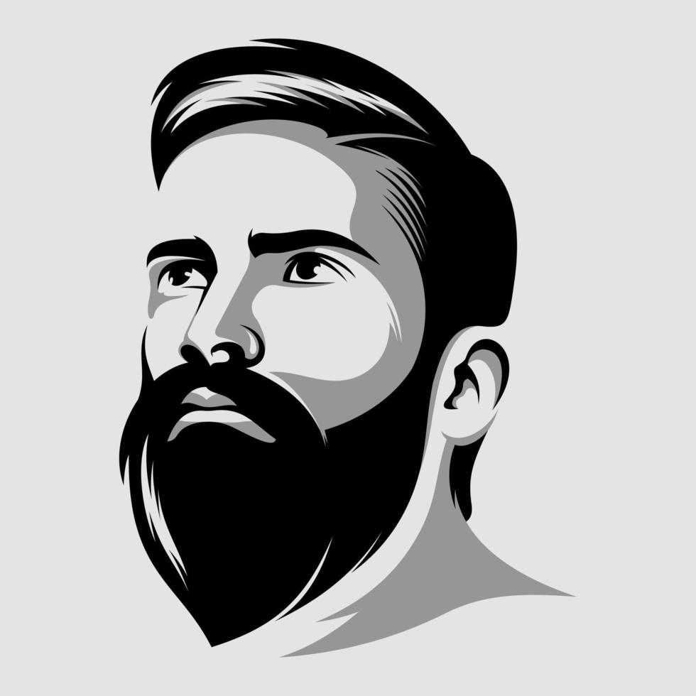 Cool beard man illustration vector