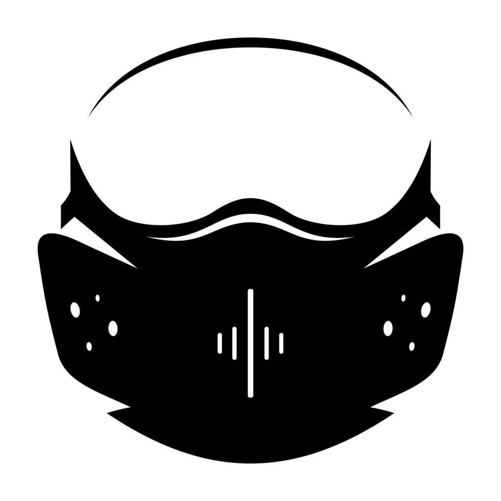 Cool retro helmet silhouette simple illustration logo vector