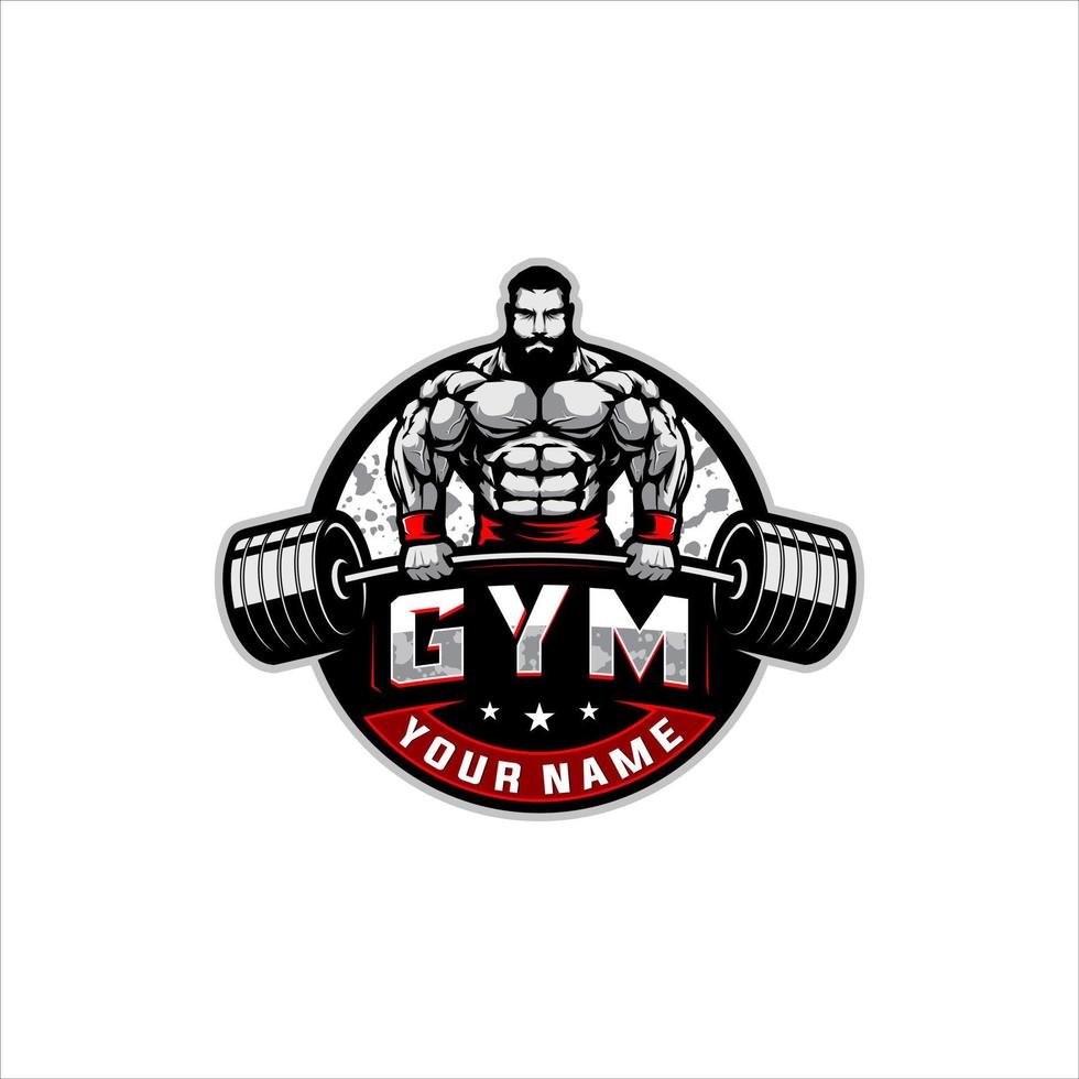 bodybuilding gym logo illustration vector