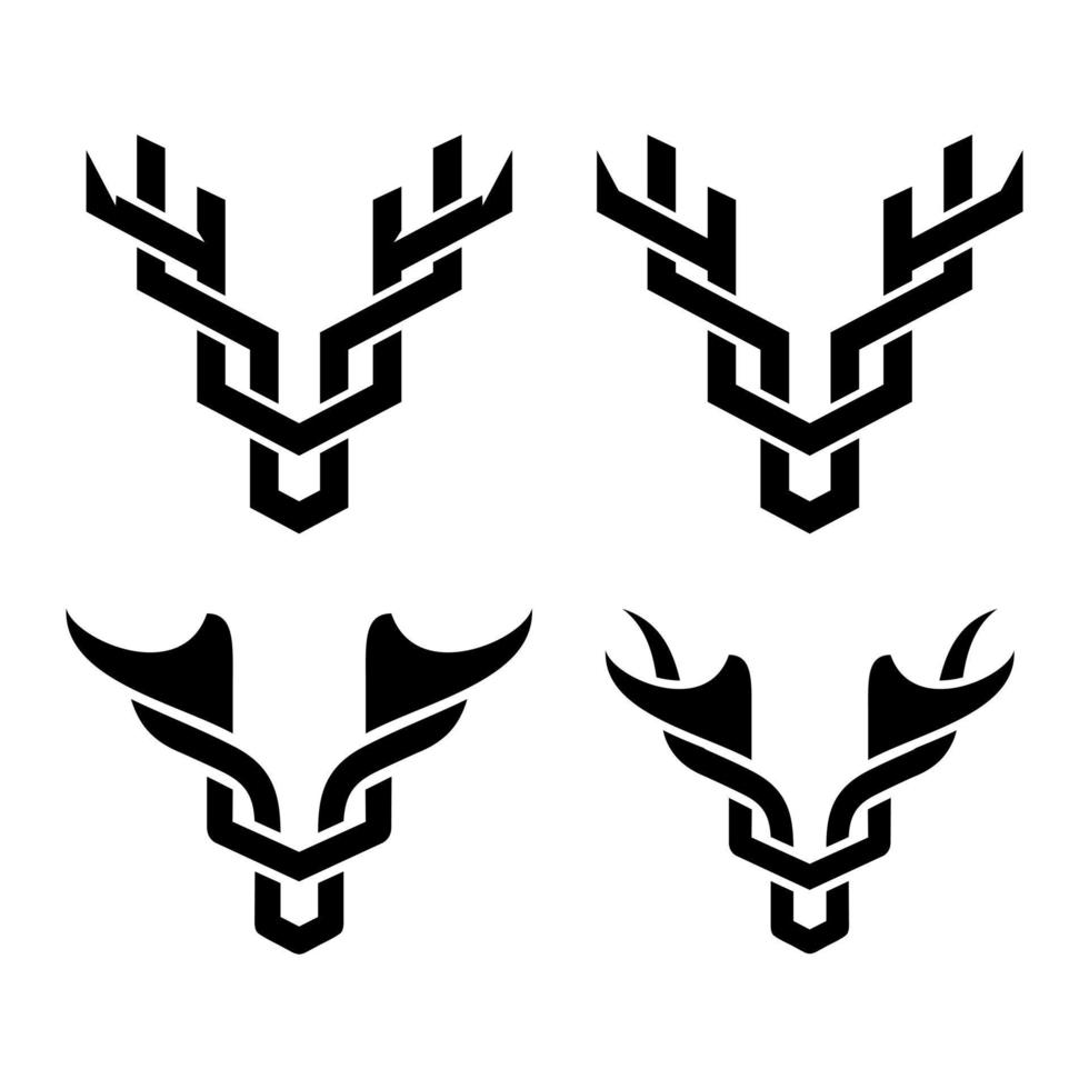 Deer antlers bundle vector silhouette illustration logo