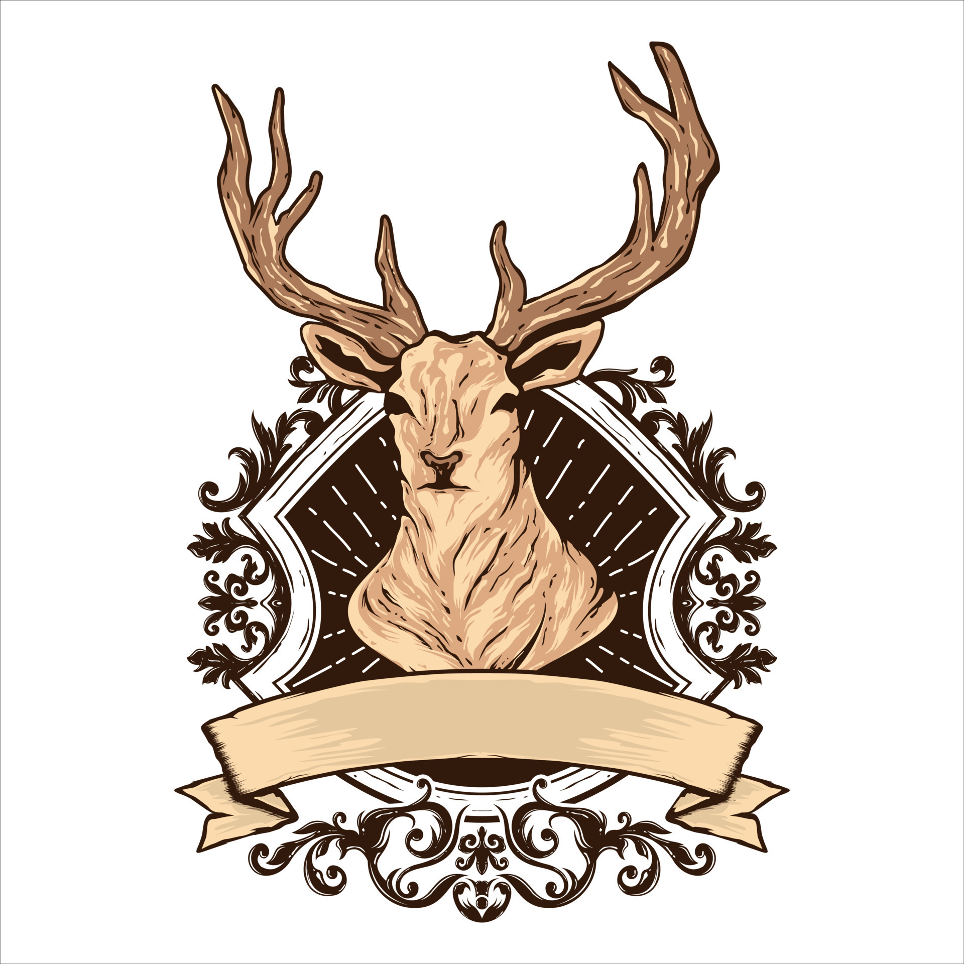 deer head vector logo 16610504 Vector Art at Vecteezy