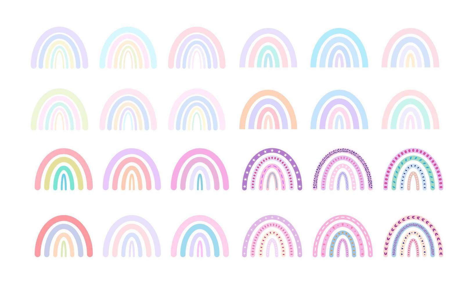 trendy rainbows vector illustrations