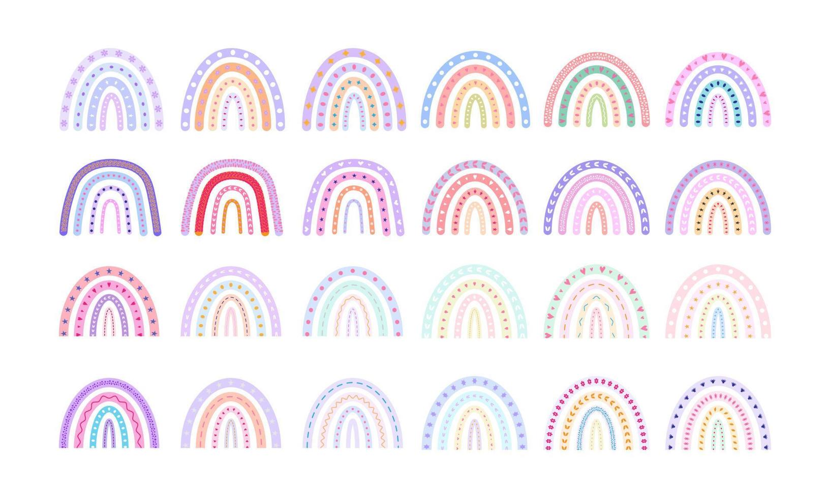 trendy colorful rainbows vector illustrations