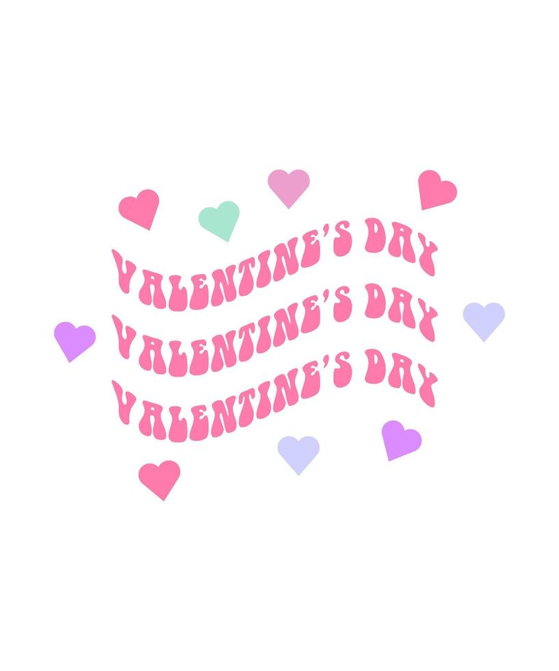 valentine's day groovy style vector