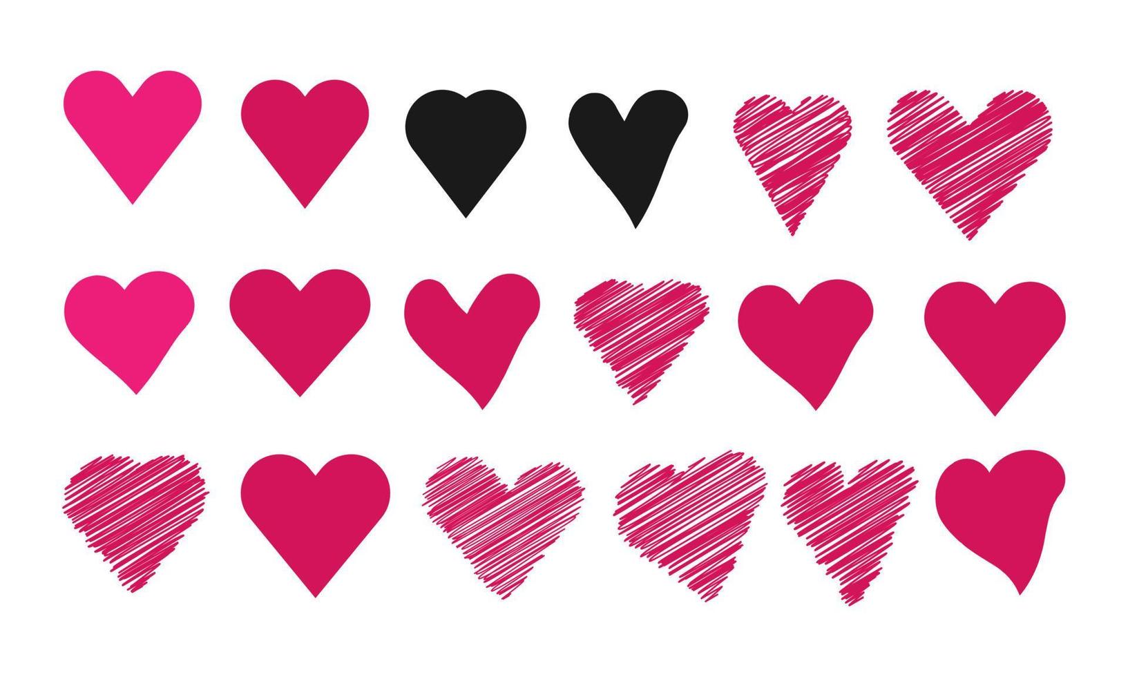 hand drawn heart collection vector