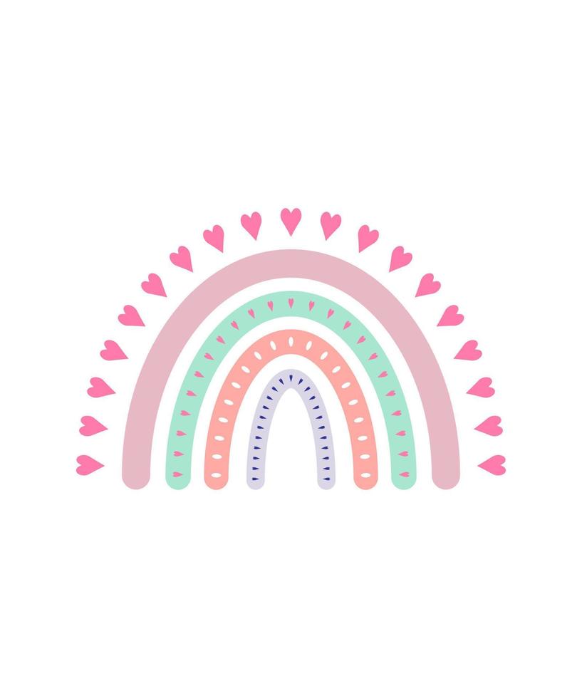 happy valentine's day rainbow vector