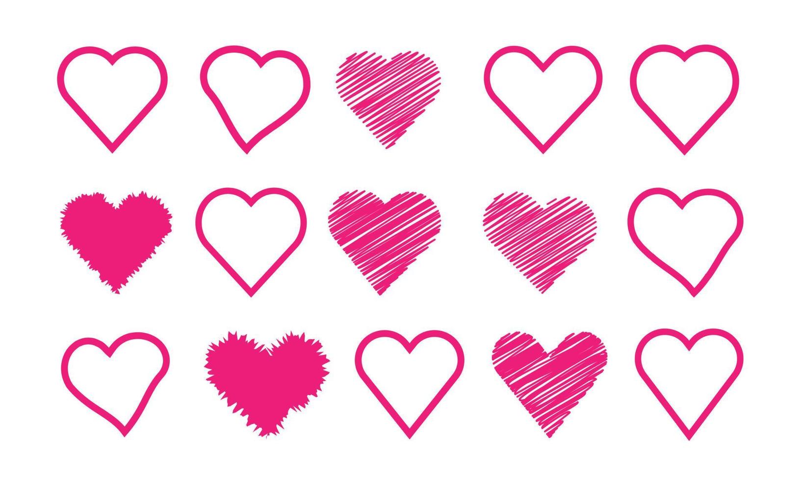 corazones de diferentes formas vector