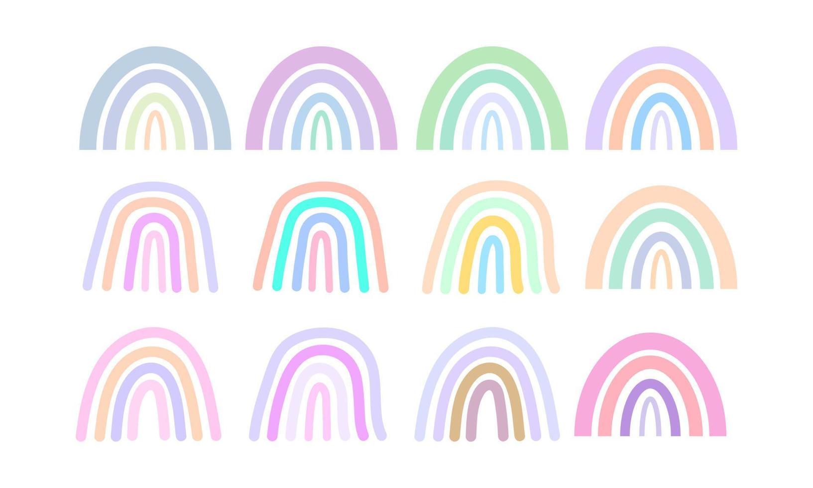 trendy rainbows vector illustrations