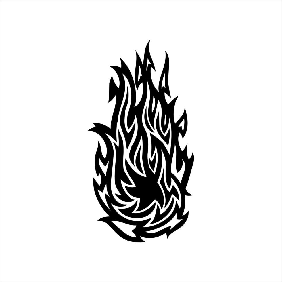 fire set logo. vector set of fire silhouettes with various shapes of burning coals. fire vector pack