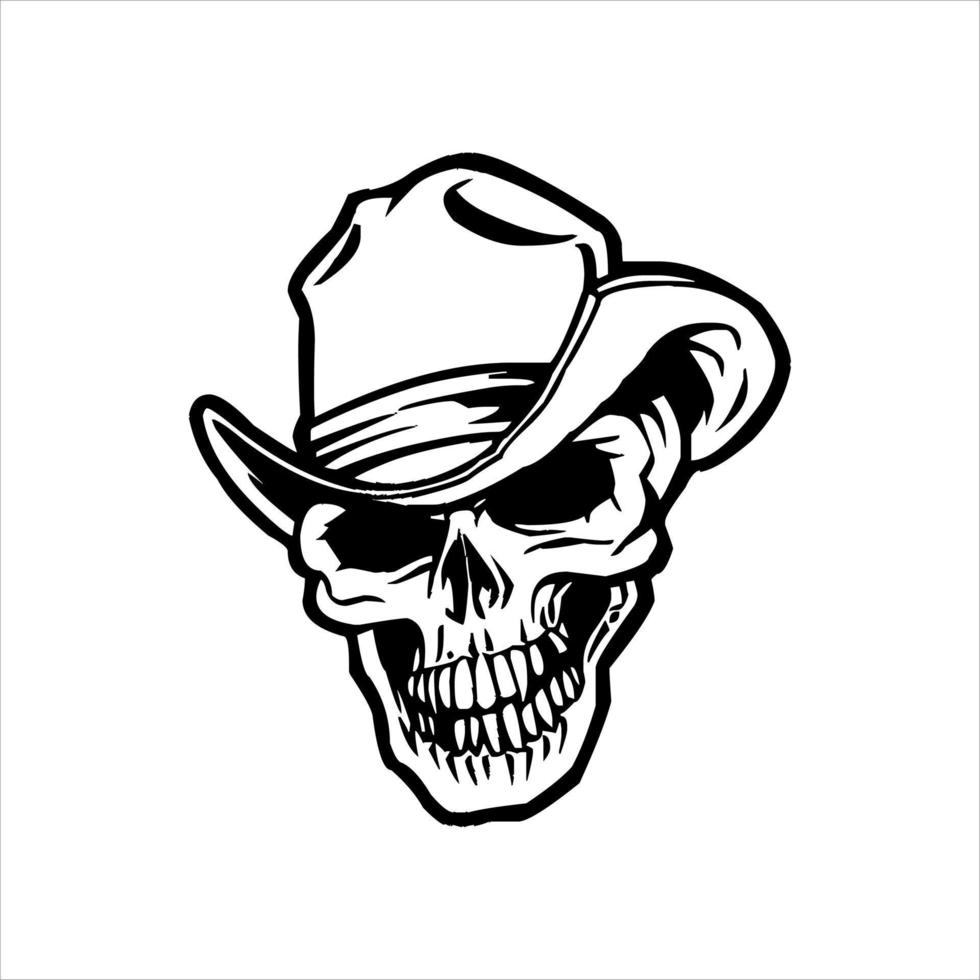 human skeleton skull logo, skull silhouette isolated on white background. skull vector, horrible human skull head silhouette clip art vector