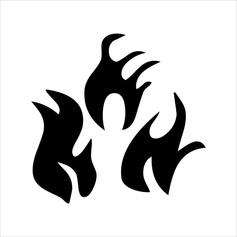 fire set logo. vector set of fire silhouettes with various shapes of burning coals. fire vector pack