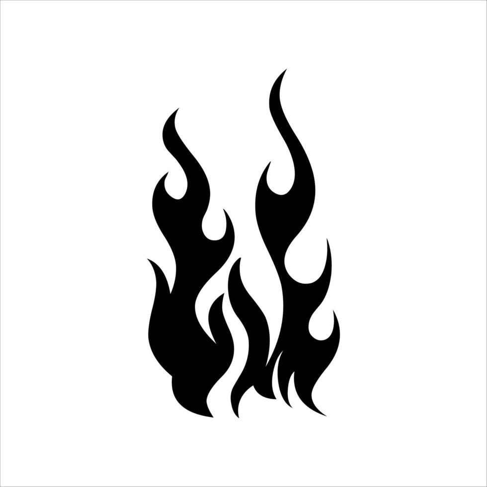 fire set logo. vector set of fire silhouettes with various shapes of ...