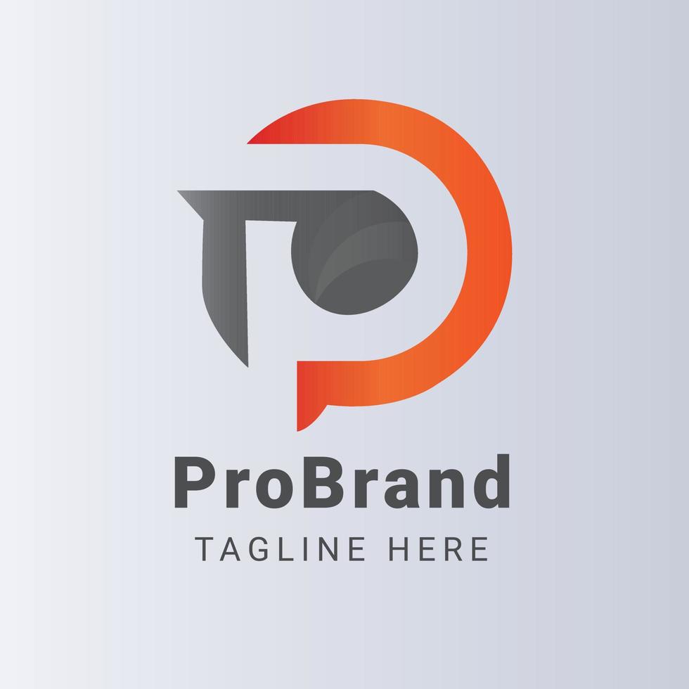 Pro Brand Letter P Logo vector