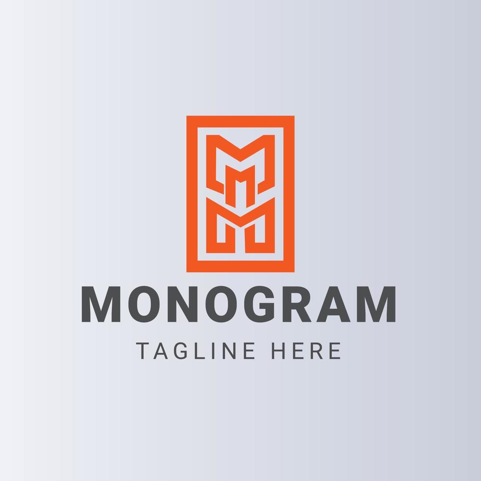 Monogram M MM or MMM Letter Logo vector